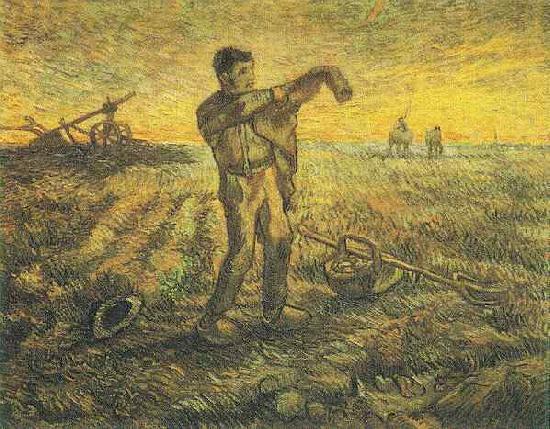 Vincent Van Gogh The End of the Day china oil painting image